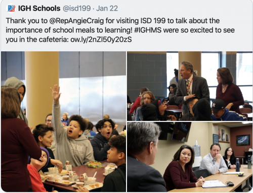 ISD 199 Visit - Talk about the importance of school meals